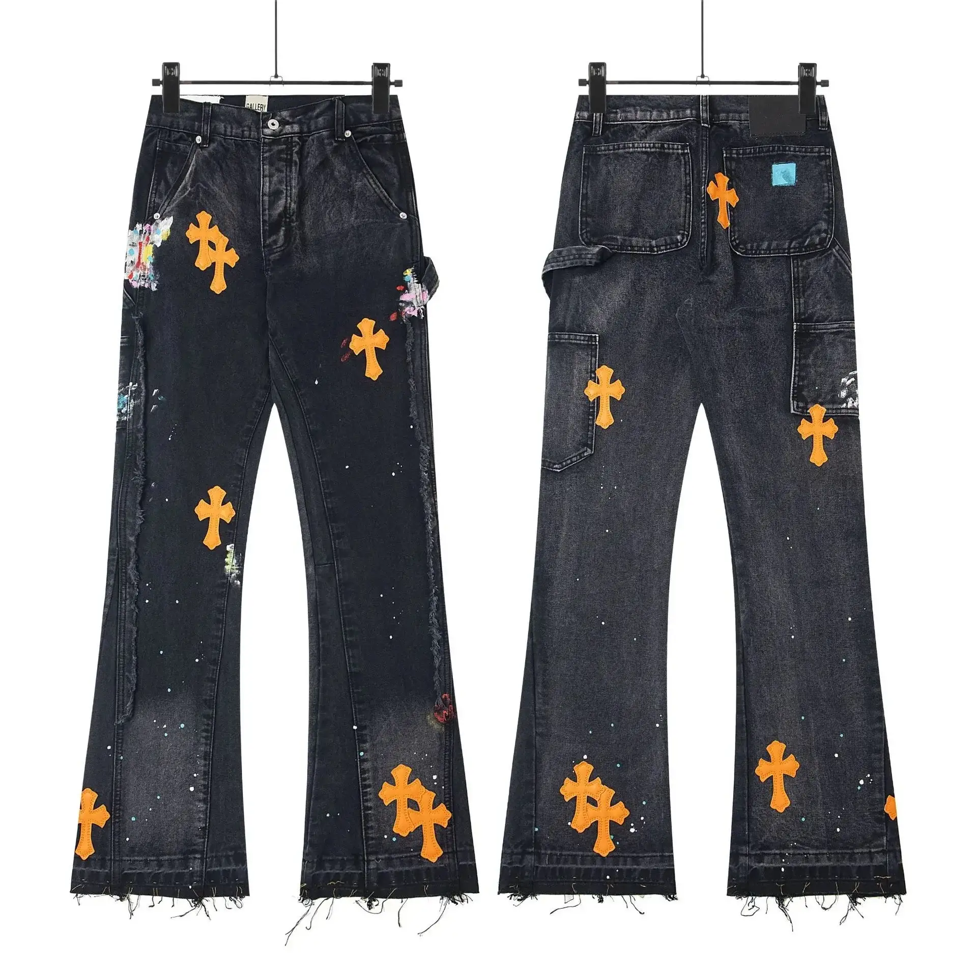 Gallery Dept. Cross Carpenter Pants Black Orange