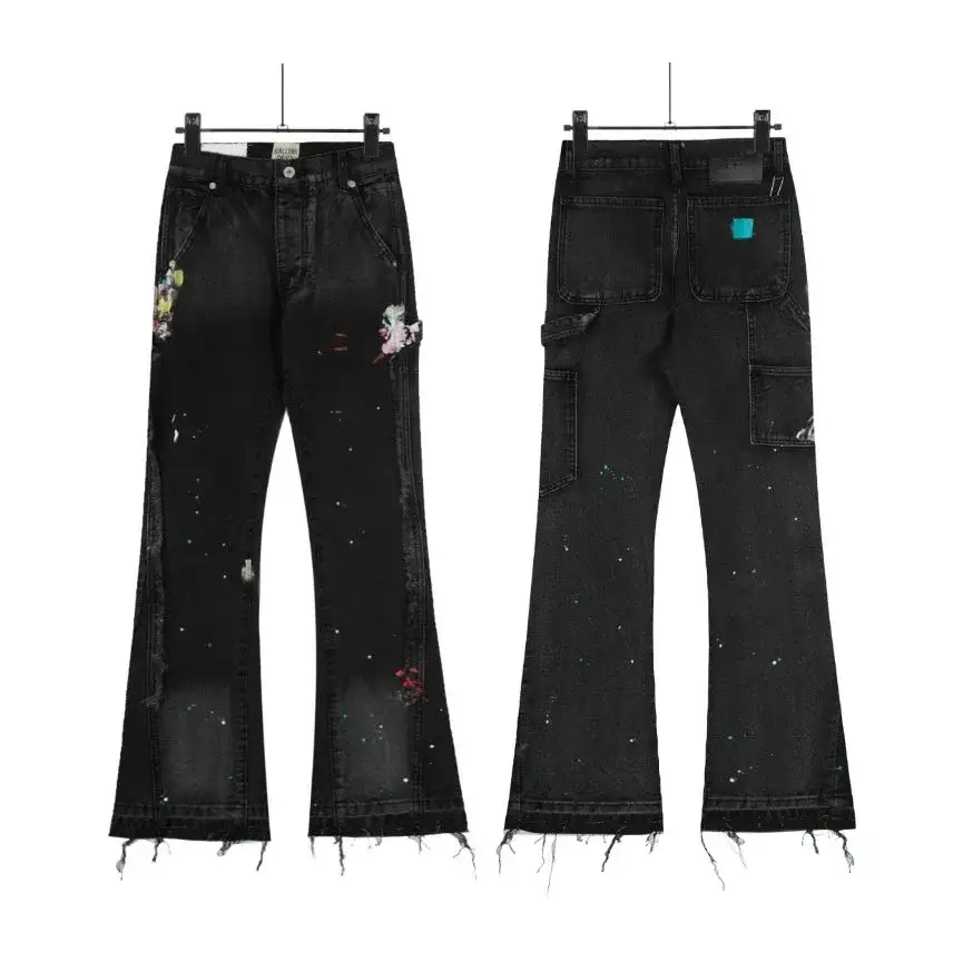 Gallery Dept. La Flare Painted Jeans Black