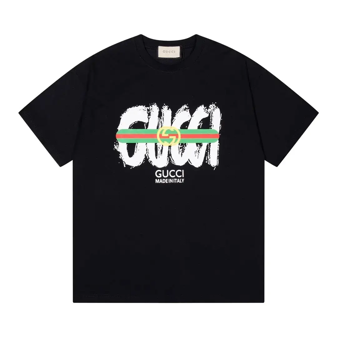 Gucci Brushstroke Web Stripe Black T-Shirt