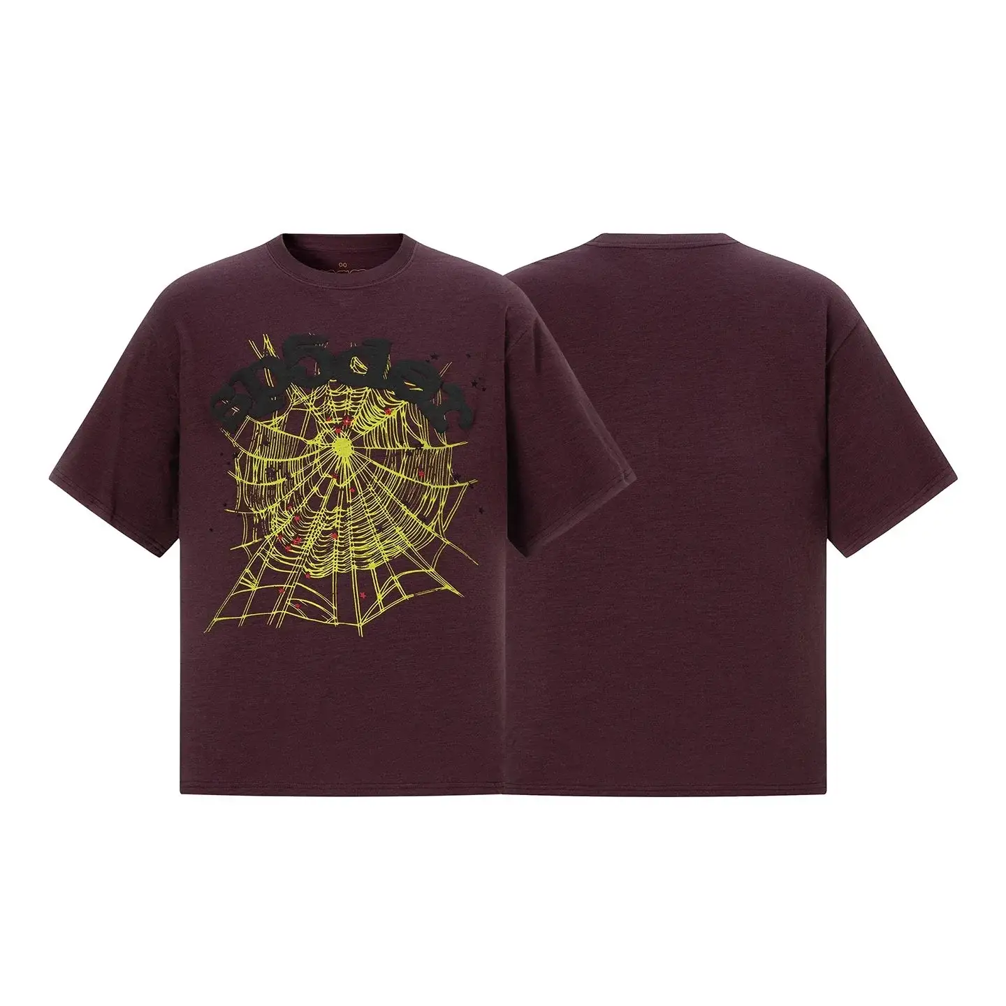 SP5DER Web Print T-Shirt Burgundy