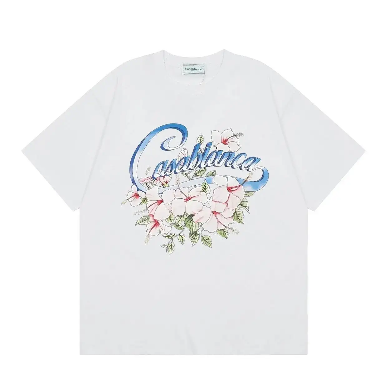 Casablanca Hibiscus Script Logo T-Shirt White