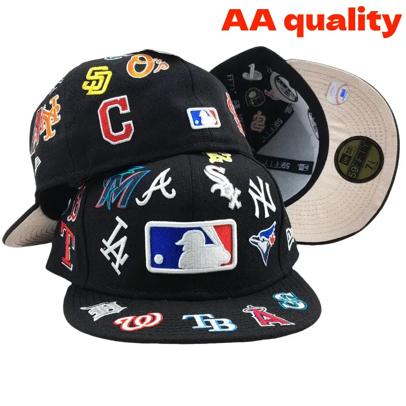 New Era MLB Multi Logo Patch Black Cap