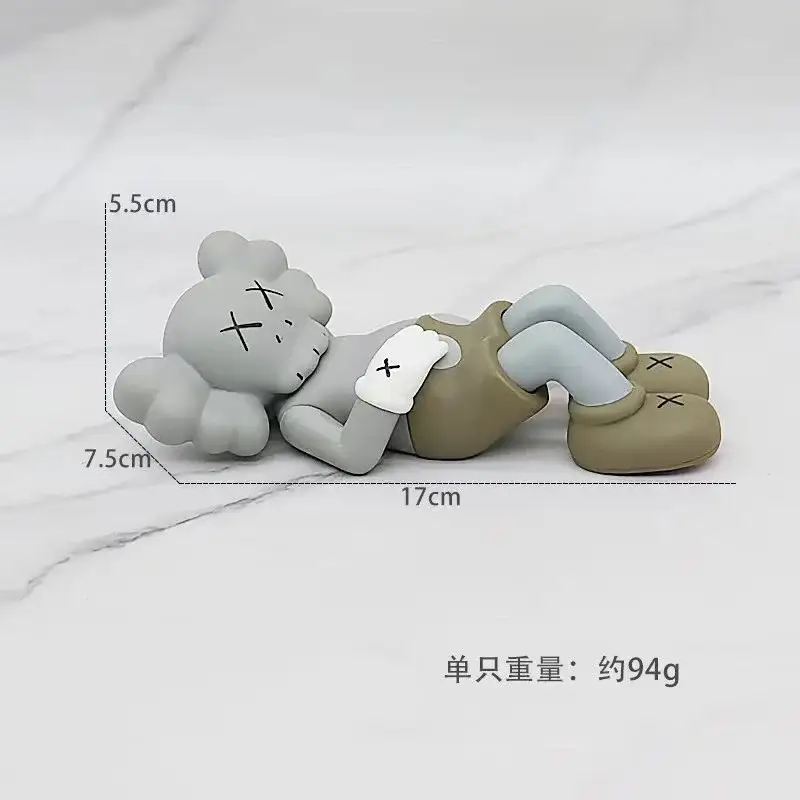 KAWS Companion Lying Figurine Grey Olive