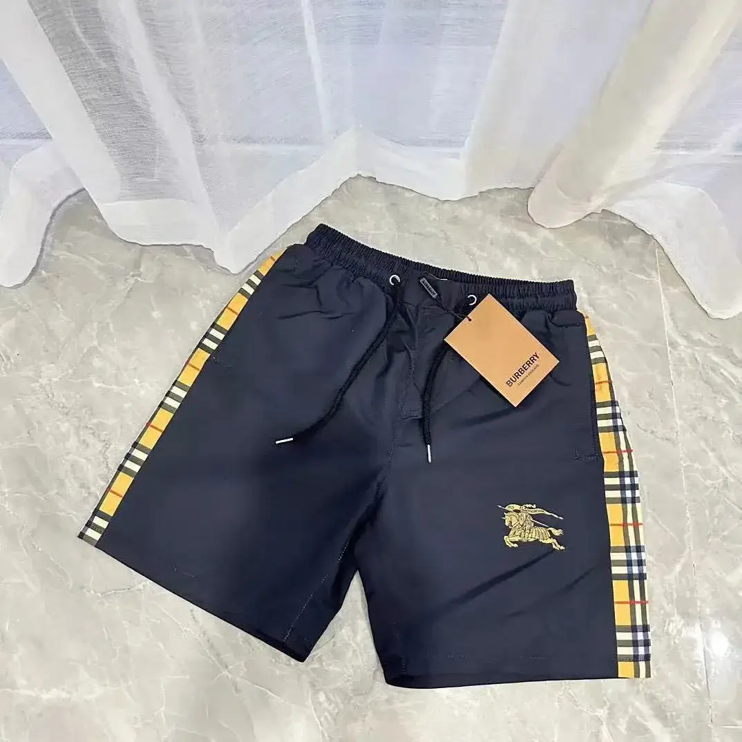 Burberry Check Stripe Swim Shorts Black