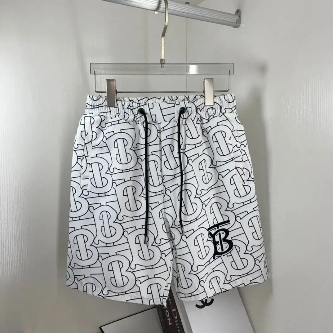 Burberry Monogram Print Swim Shorts White Black