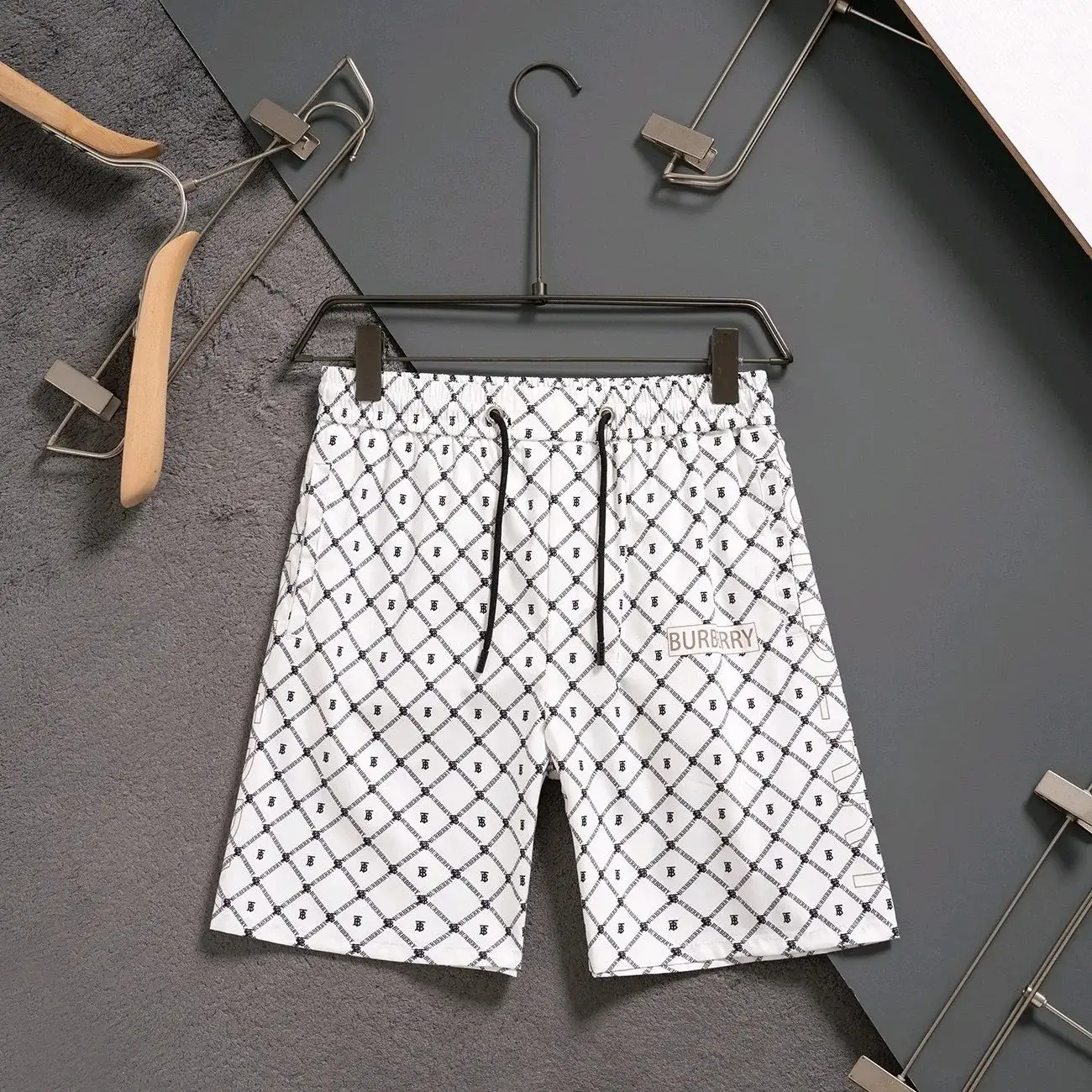 Burberry Diamond Monogram Swim Shorts White