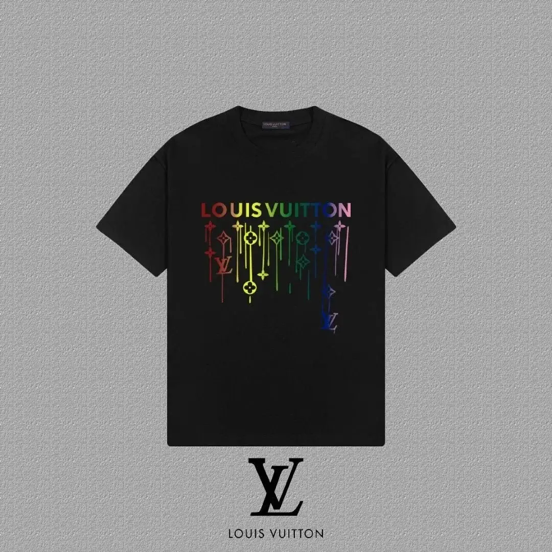 Louis Vuitton Rainbow Monogram Drip Black T-Shirt