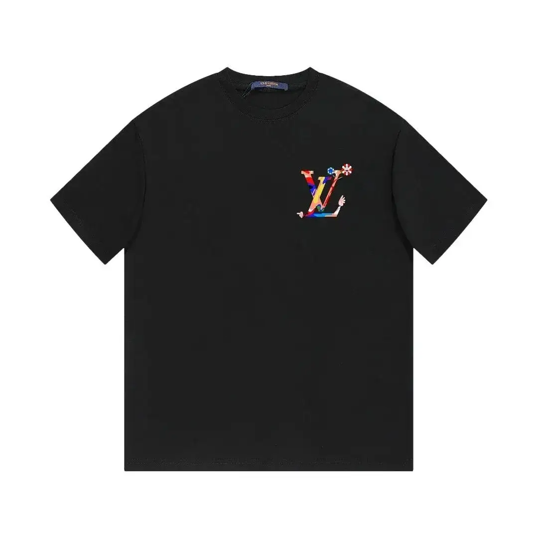 Louis Vuitton Multicolor Graphic LV Logo T-Shirt Black