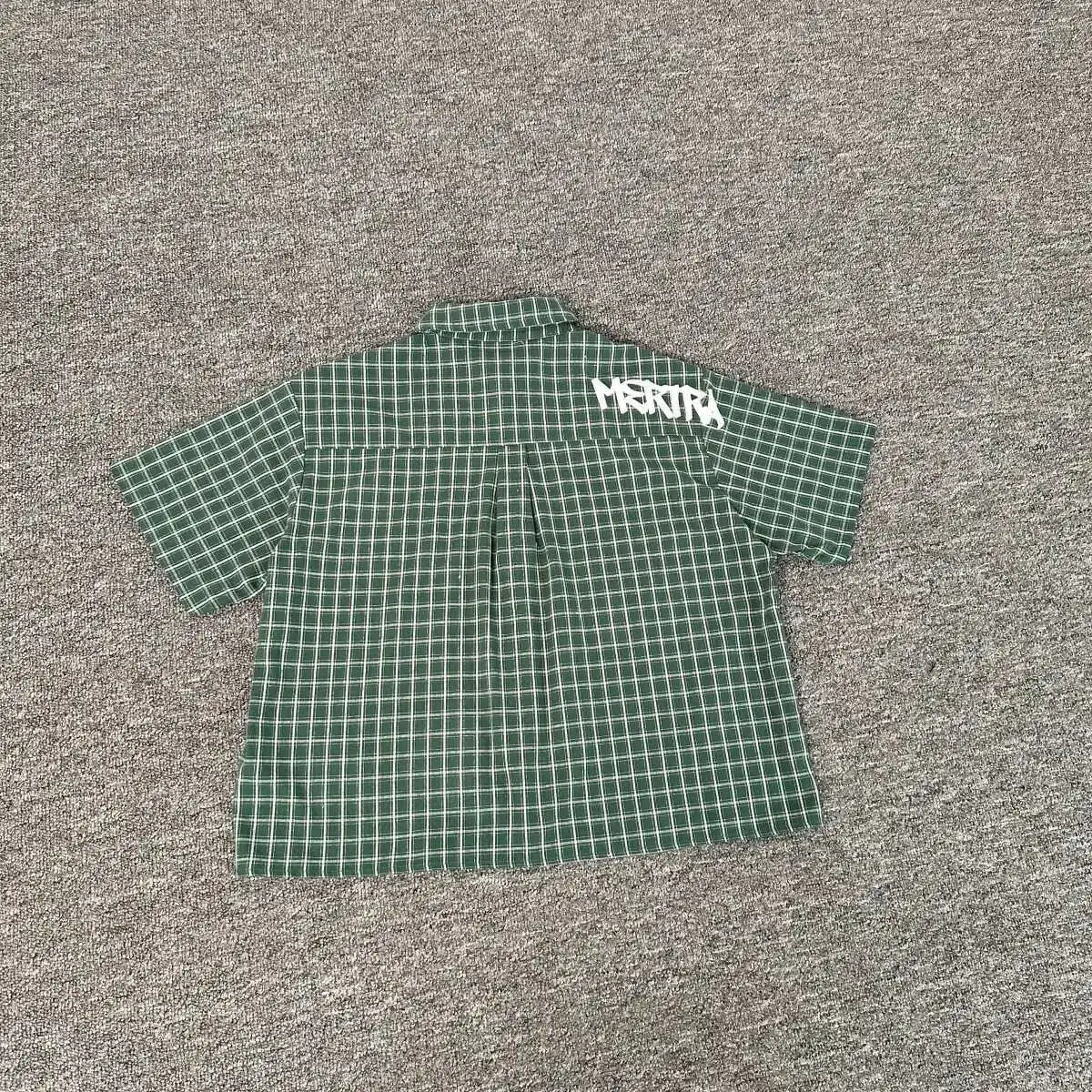 Mertra Green Plaid Short Sleeve Shirt