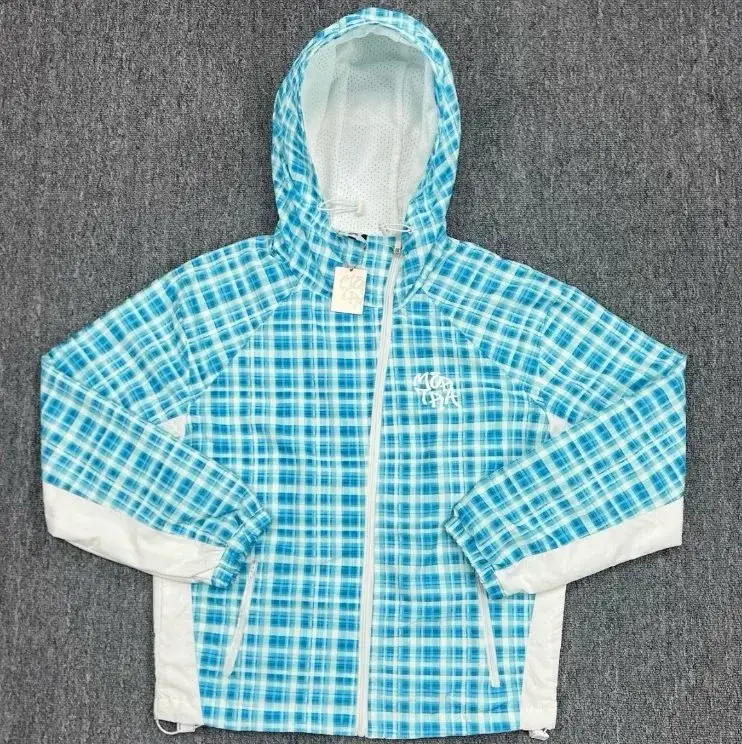 Unbranded Plaid Zip Jacket Blue White