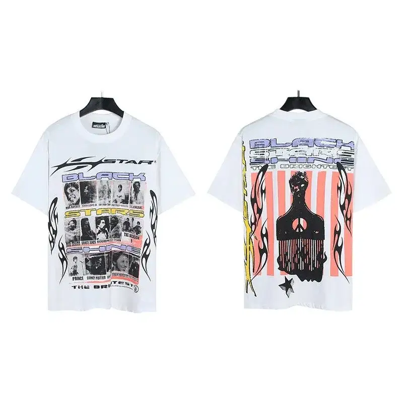 Hellstar Black Stars Shine Brightest T-Shirt White