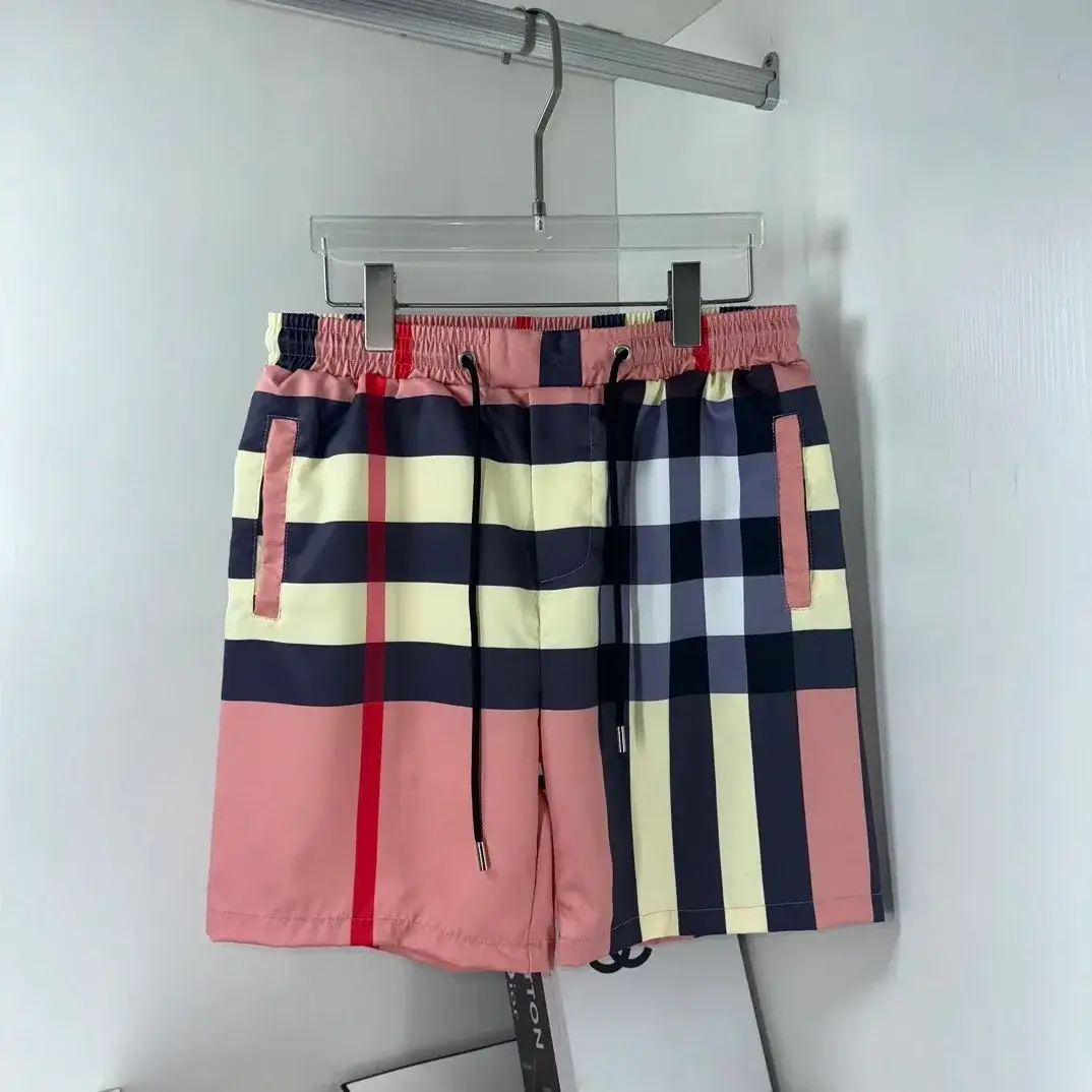 Burberry Check Swim Shorts Pink Yellow