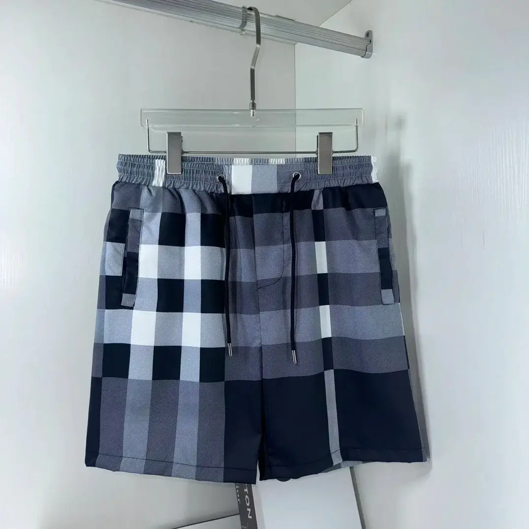 Burberry Check Swim Shorts Charcoal
