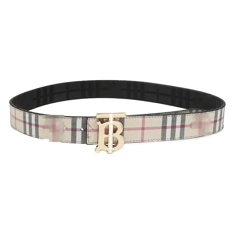 Burberry Reversible TB Plaque Vintage Check Belt Archive Beige / Gold