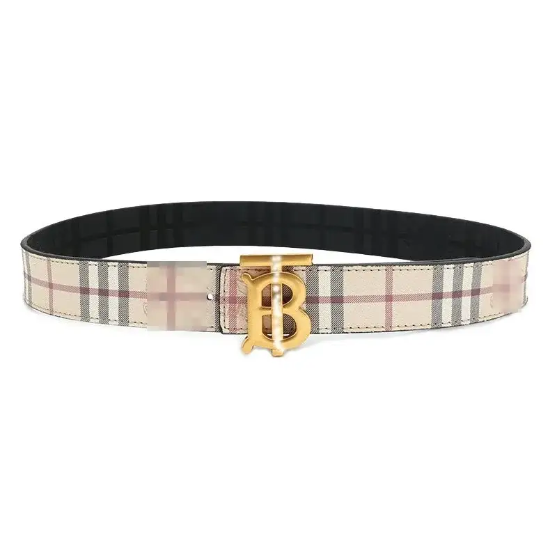 Burberry Reversible TB Plaque Vintage Check Belt Archive Beige / Bronze