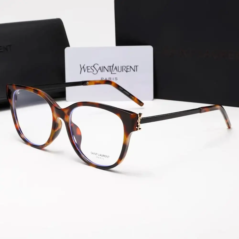 Saint Laurent Monogram Cat-Eye Eyeglasses Havana Clear