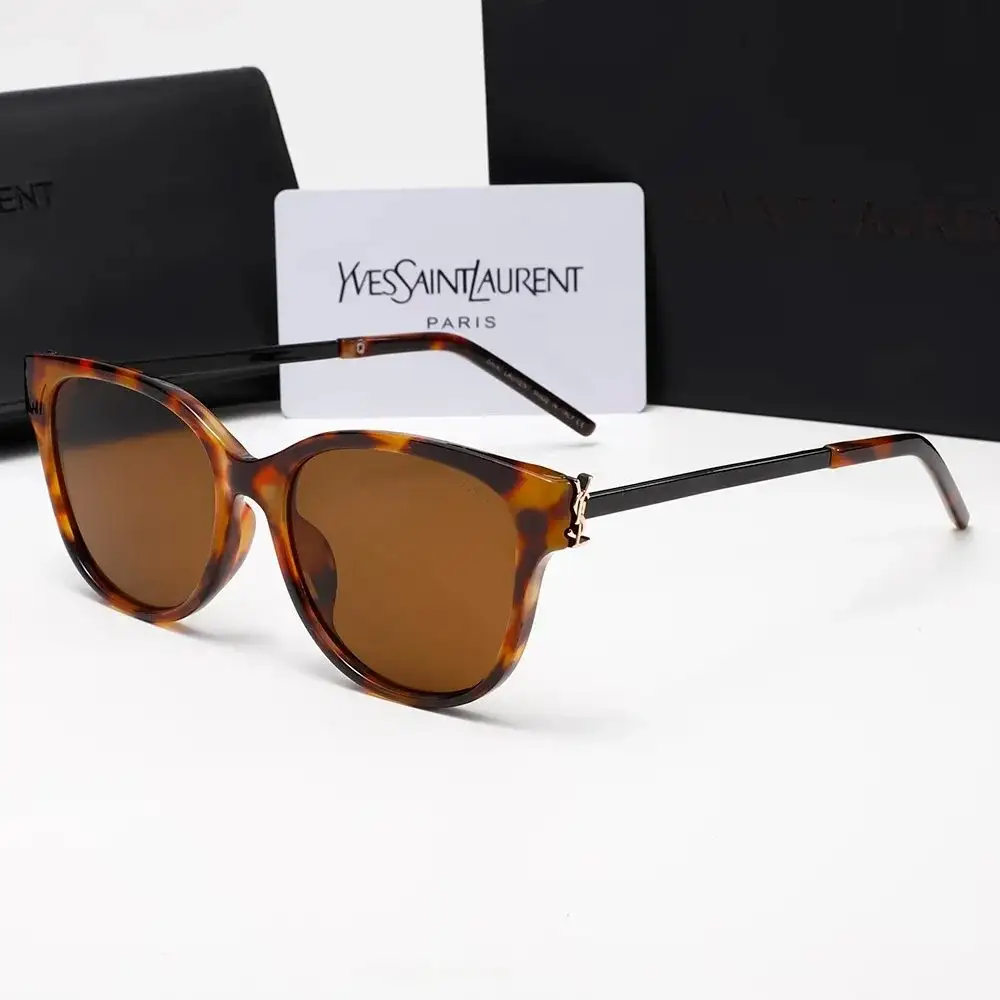 Saint Laurent Monogram Cat-Eye Sunglasses Havana Brown