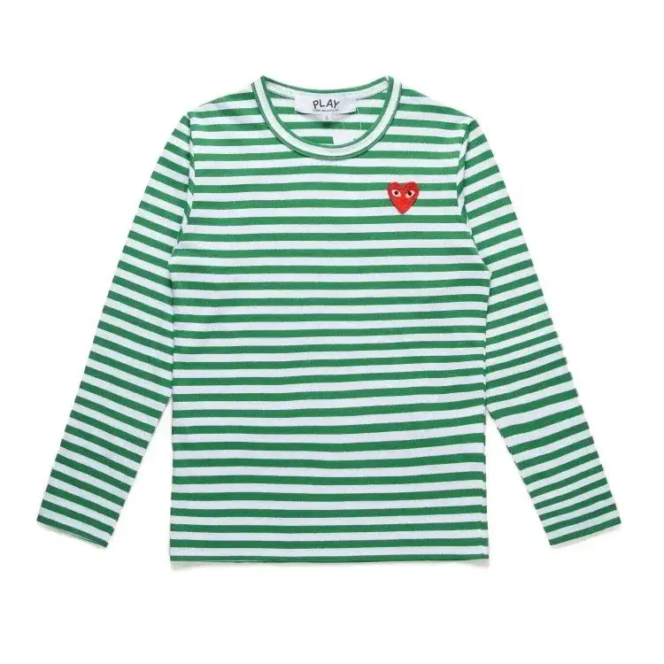 Comme des Garçons PLAY Striped Long-Sleeve T-Shirt Green White