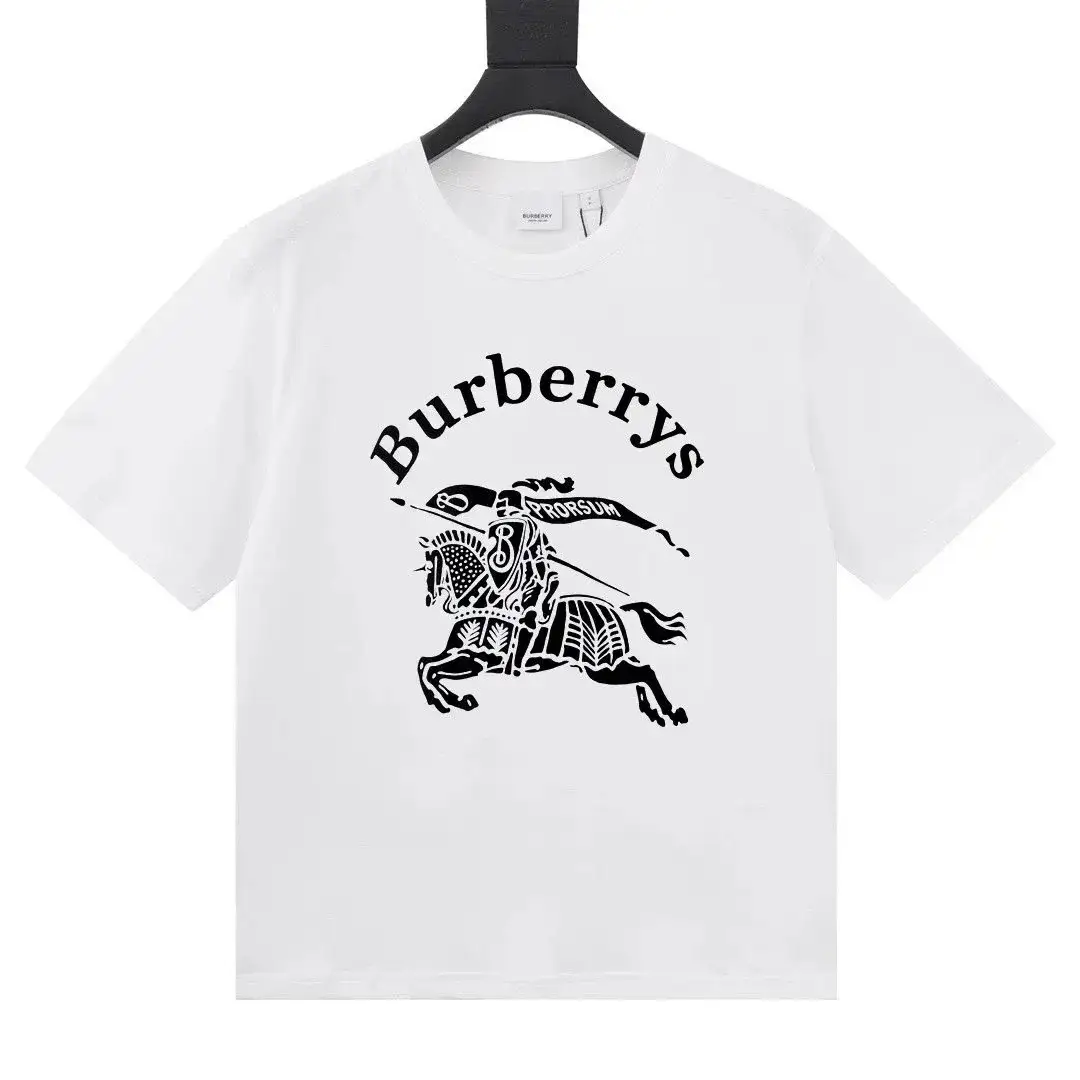 Burberrys Arch Logo Equestrian Knight T-Shirt White