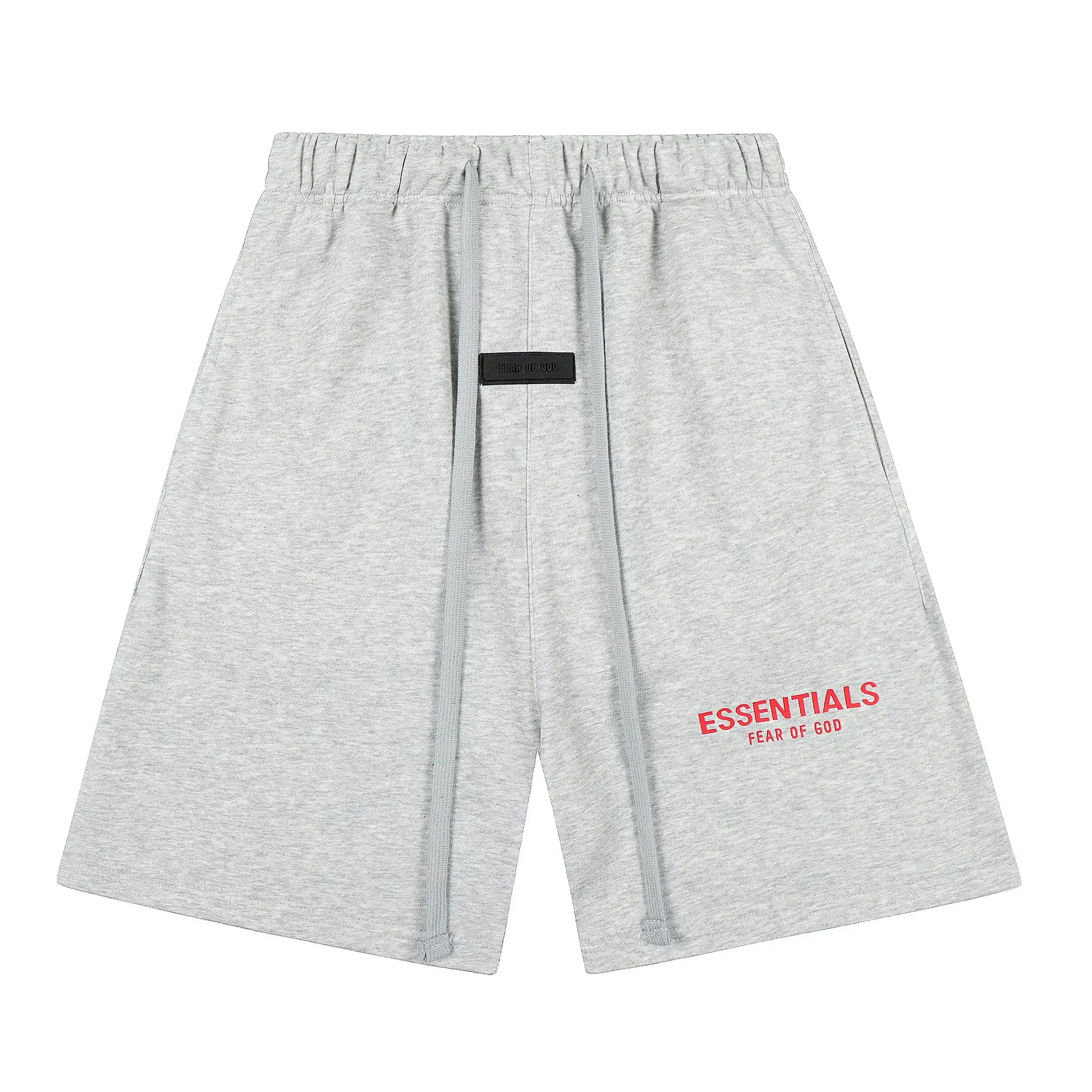Fear of God Essentials Logo Sweatshorts Heather Grey Red