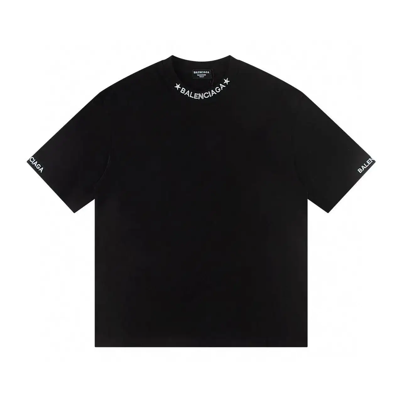 Balenciaga Star Logo Collar T-Shirt Black