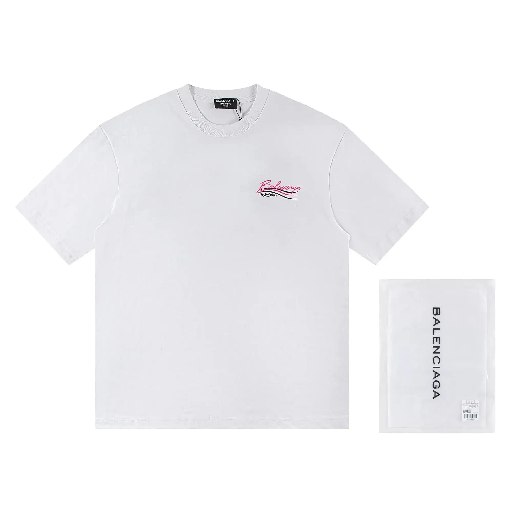 Balenciaga Script Wave Logo T-Shirt White