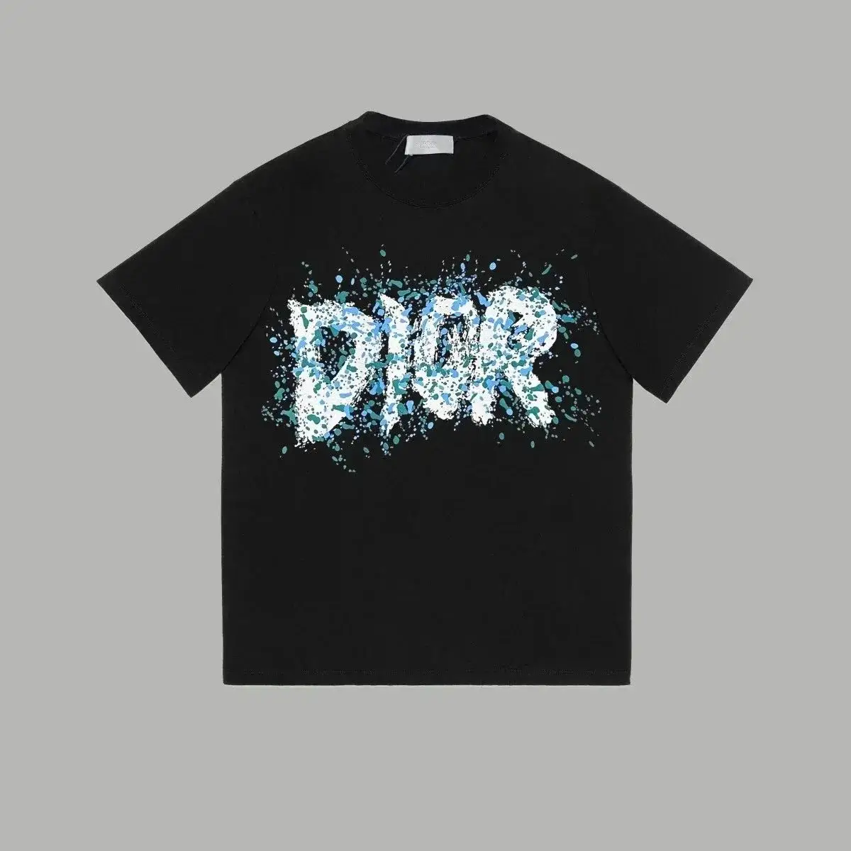 Dior Paint Splatter Logo T-Shirt Black