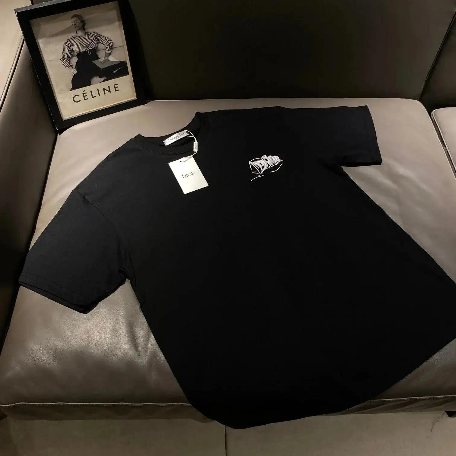 Dior 3D Distressed Logo T-Shirt Black