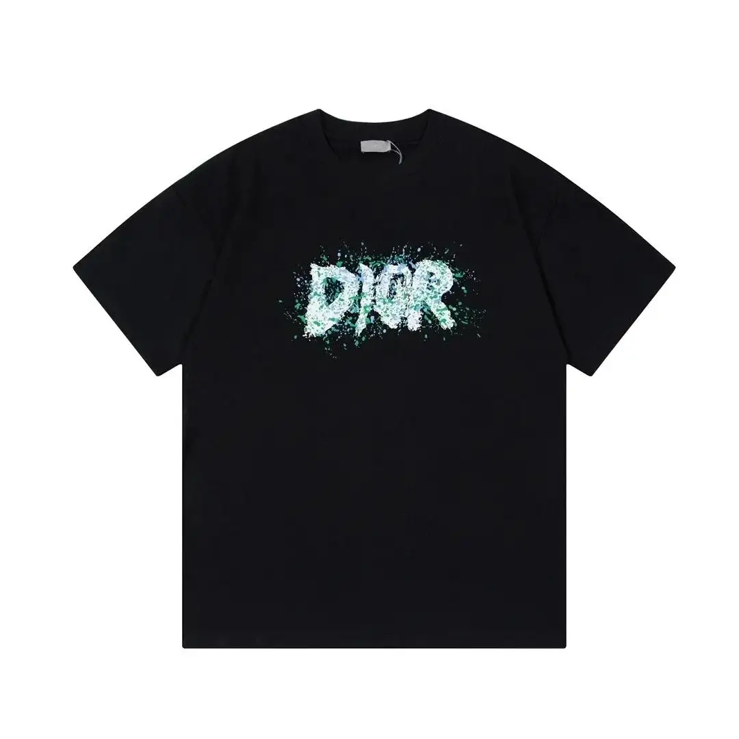 Dior Splatter Logo T-Shirt Black Multi