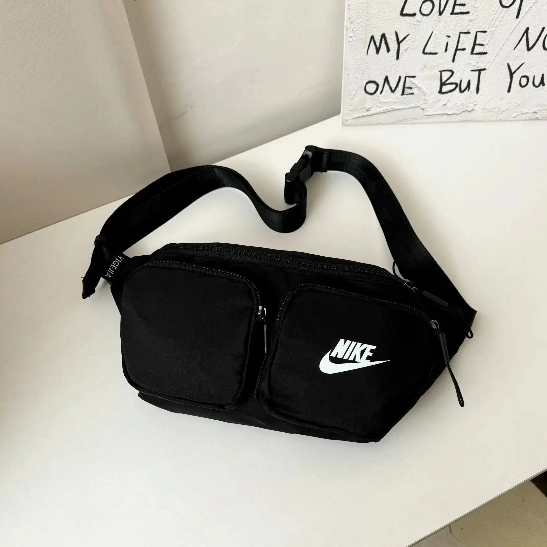 Nike Double Pocket Belt Bag Black