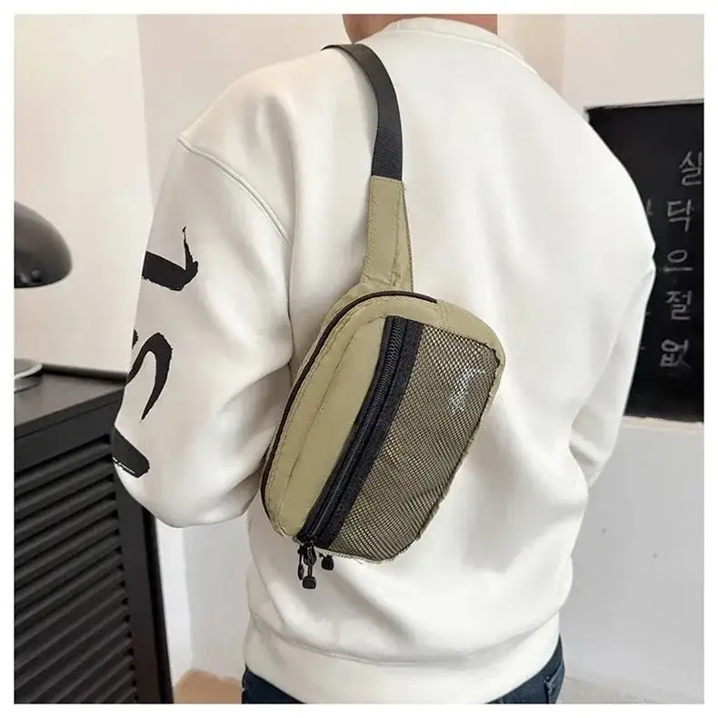 Stussy Mesh Pocket Khaki Crossbody Bag