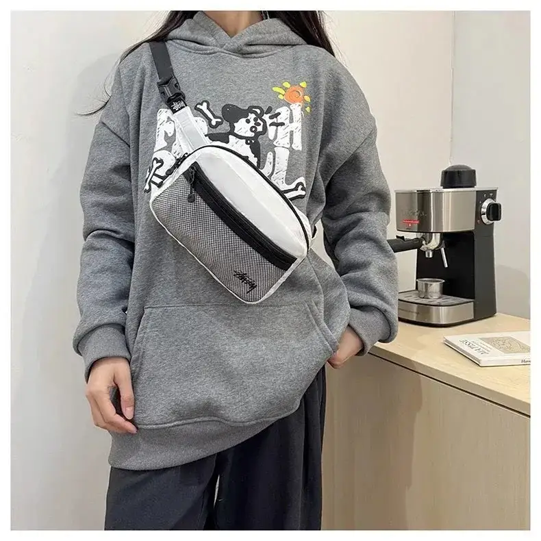 Stussy Mesh Pocket White Crossbody Bag