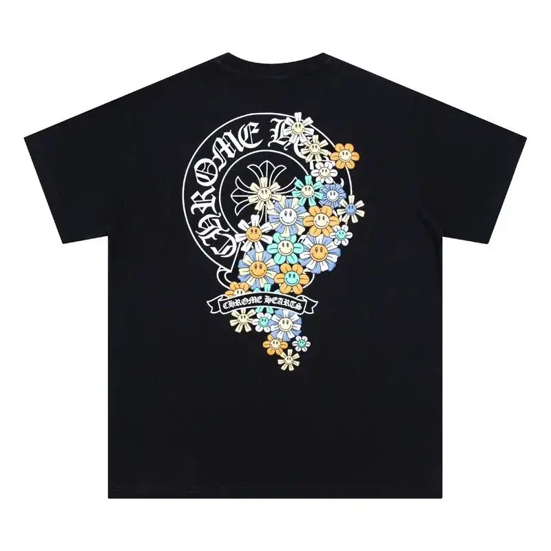 Chrome Hearts Multi Flower Horseshoe Black T-Shirt