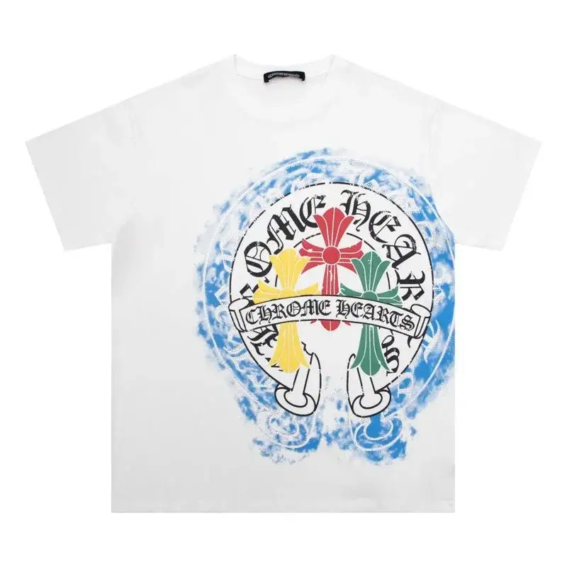 Chrome Hearts Multi Color Cross Tie Dye White T-Shirt