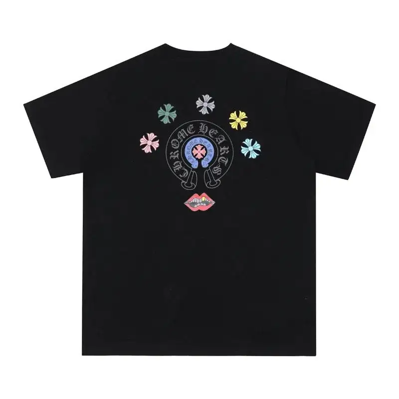 Chrome Hearts Rolling Stones Lips Cross T-Shirt Black