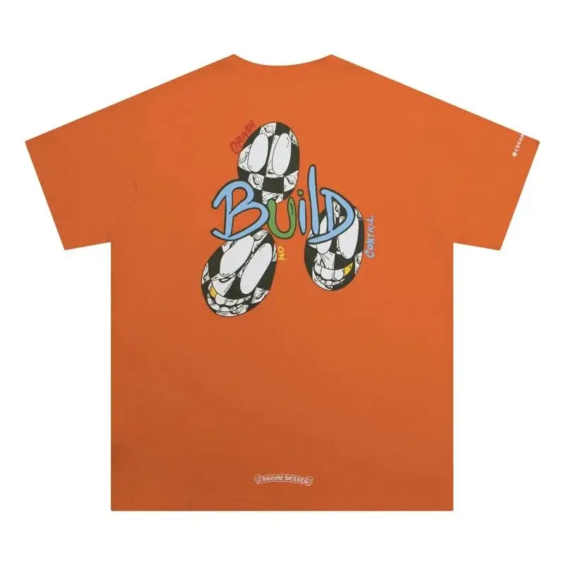 Chrome Hearts Build Graphic Orange T-Shirt