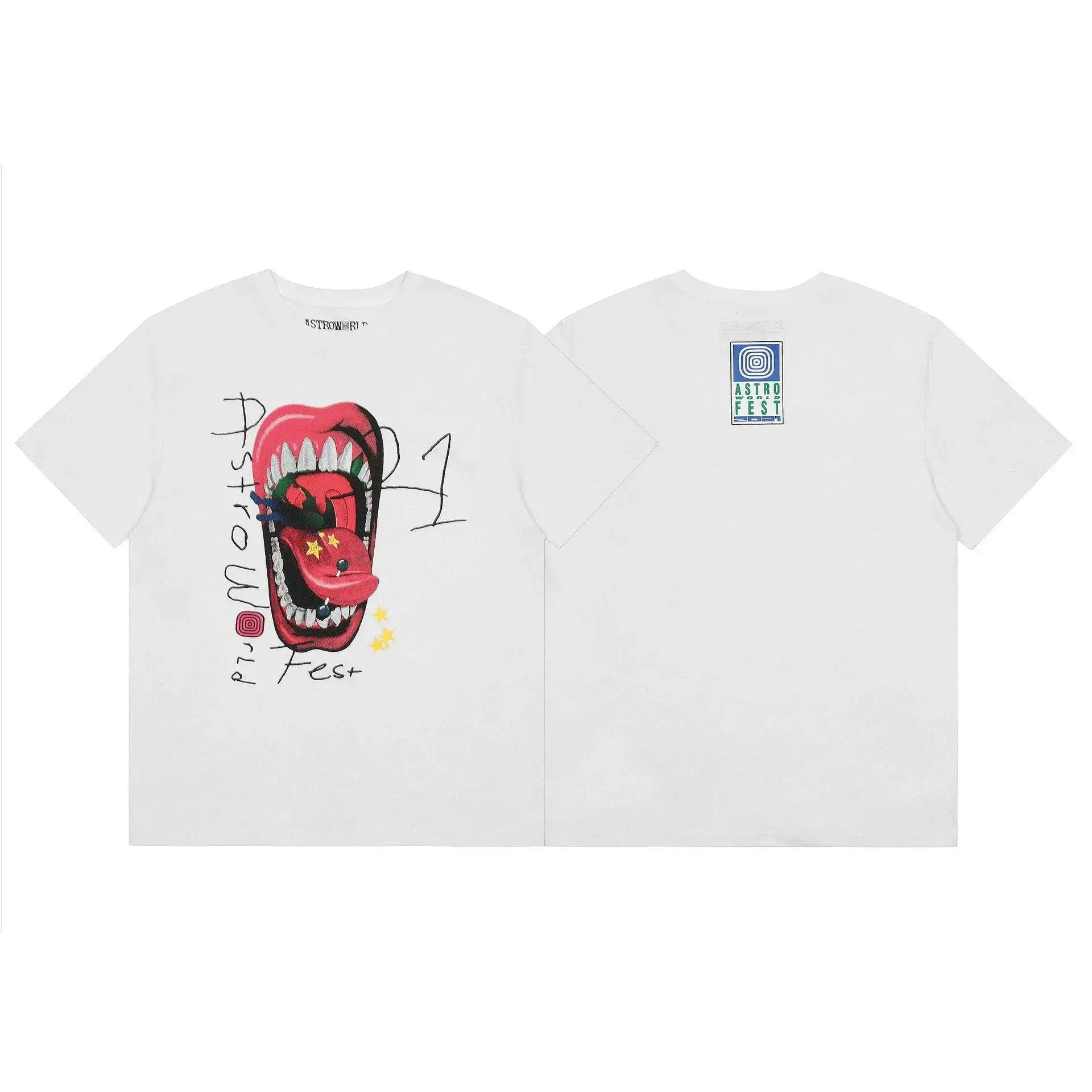 Travis Scott Astroworld Fest Open Mouth T-Shirt White