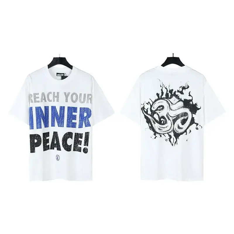 Hellstar Reach Your Inner Peace Om T-Shirt White Blue