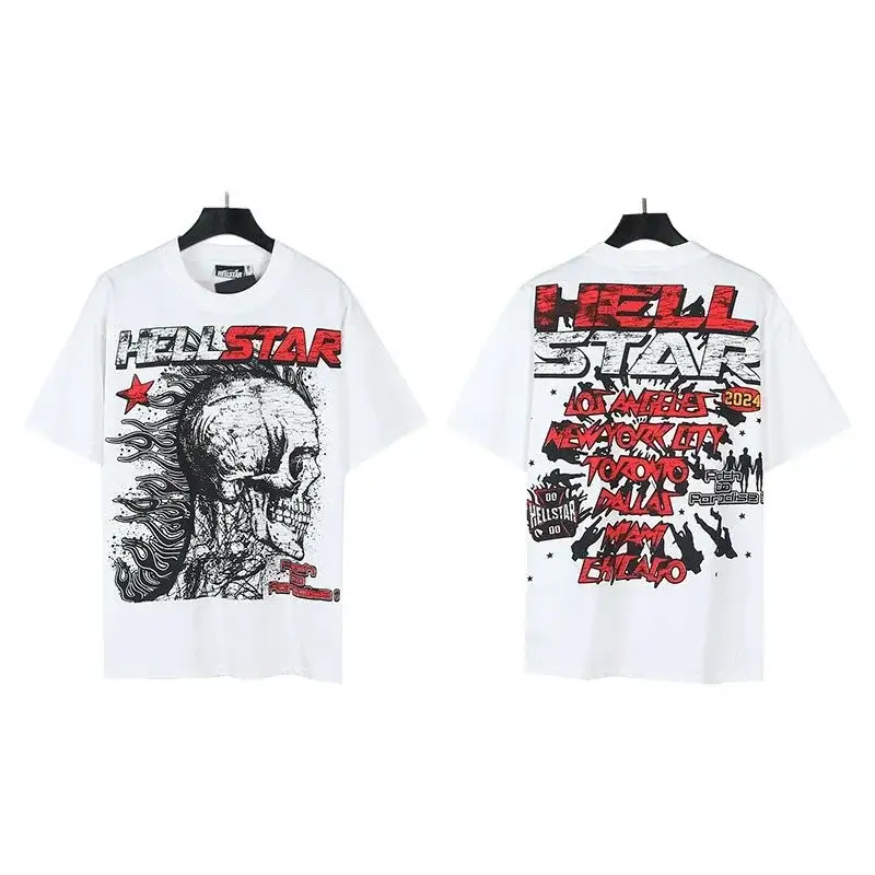Hellstar 2024 Tour Skull T-Shirt White Red