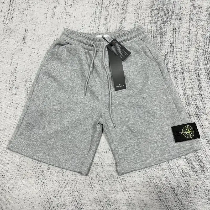 Stone Island Compass Badge Sweatshorts Grey Melange