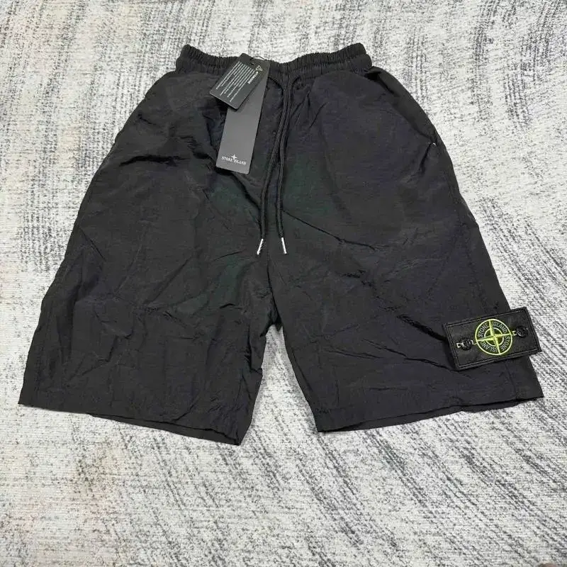 Stone Island Badge Nylon Shorts Black