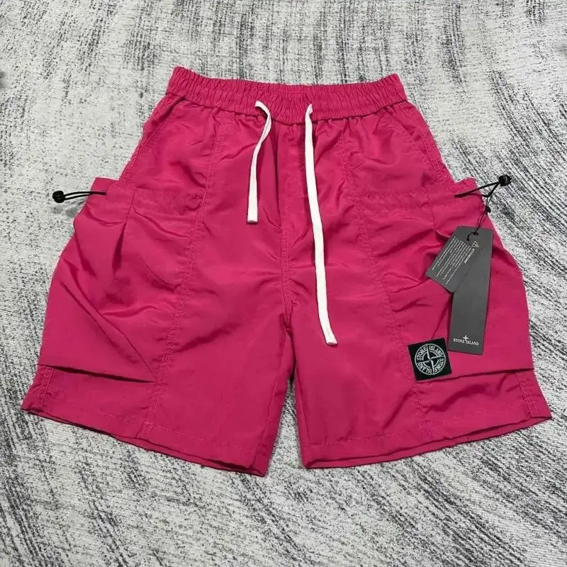 Stone Island Compass Patch Cargo Shorts Magenta