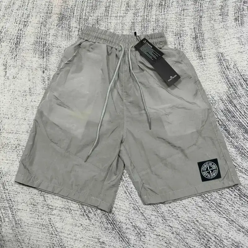 Stone Island Compass Patch Nylon Shorts Grey