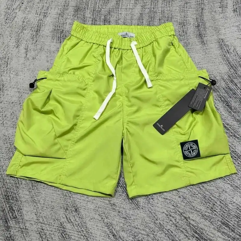Stone Island Bungee Cargo Shorts Lime Green