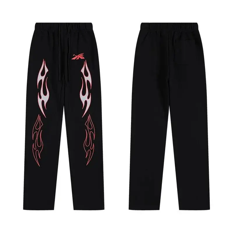 Hellstar Sports Flame Sweatpants Black Red