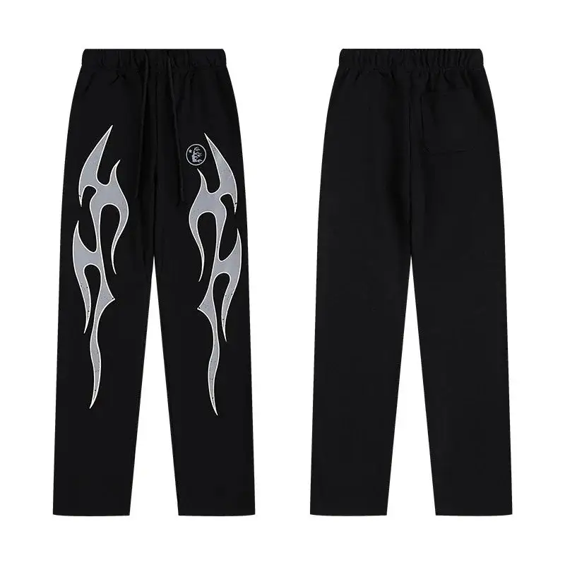 Hellstar Flame Sweatpants Black Silver