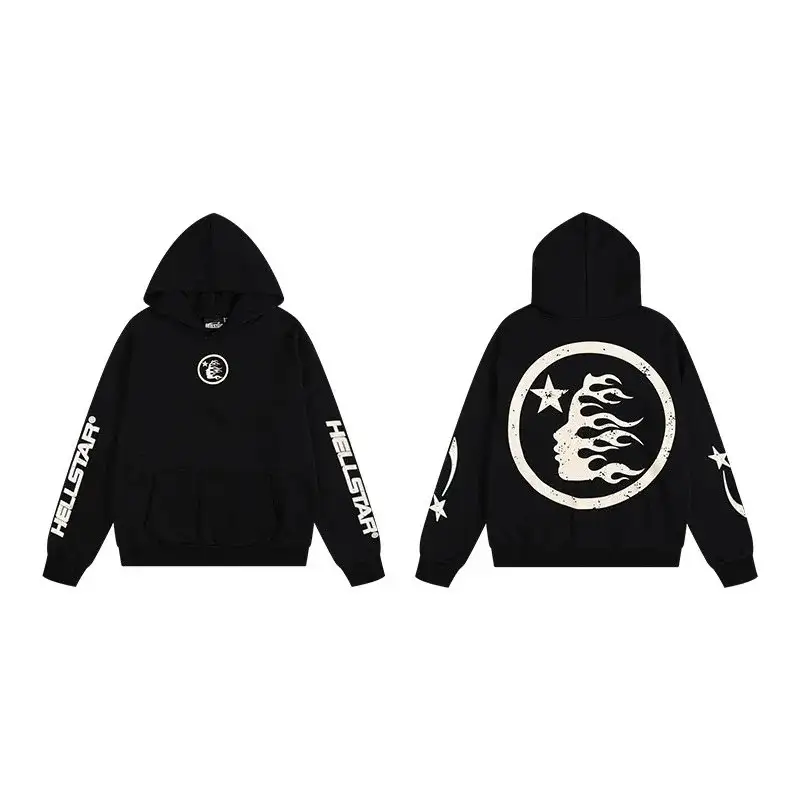 Hellstar Flame Face Hoodie Black