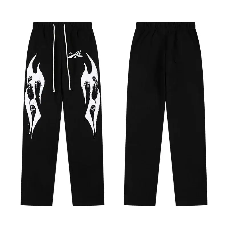 Hellstar Distressed Flame Sweatpants Black
