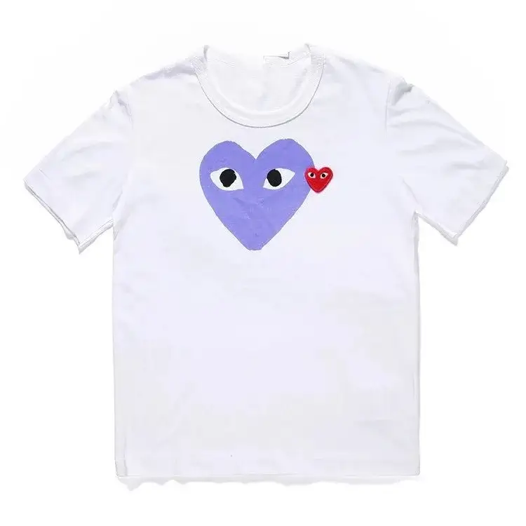 Comme des Garçons PLAY Double Heart T-Shirt White Purple