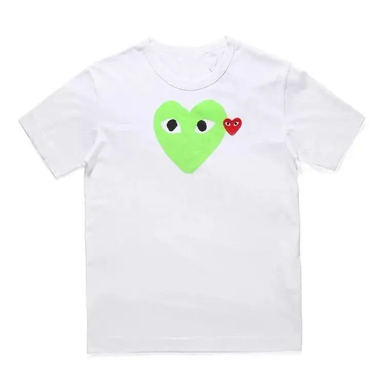 Comme des Garçons PLAY Double Heart T-Shirt White Green